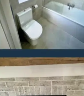 Bathroom wall and bath tiling